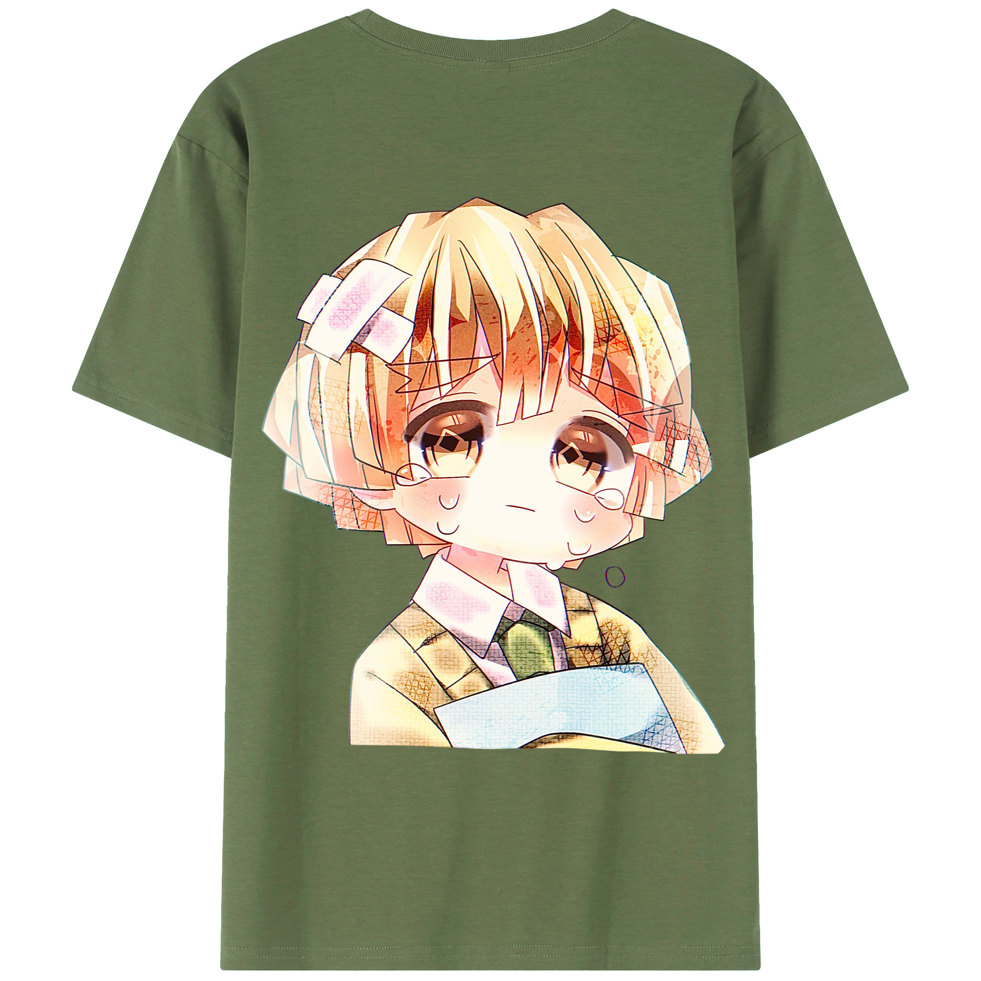 （画像用） 鬼滅の刃（きめつのやいば）我妻 善逸／あがつま ぜんいつ Agatsuma Zenitsu 綿100％ メンズ半袖Tシャツ（バックプリント） 通気性
